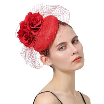 Floral Fantasy Mesh Fascinator - Image 3