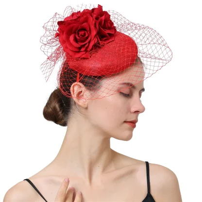 Floral Fantasy Mesh Fascinator - Image 2
