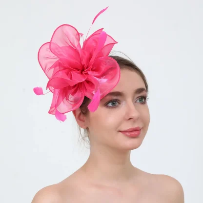 Mesh Ribbon Hair Clip Fascinator - Image 2