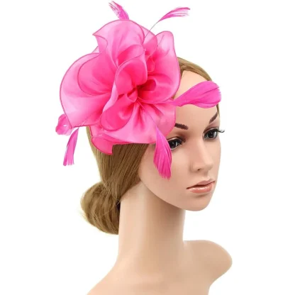 Mesh Ribbon Hair Clip Fascinator - Image 4