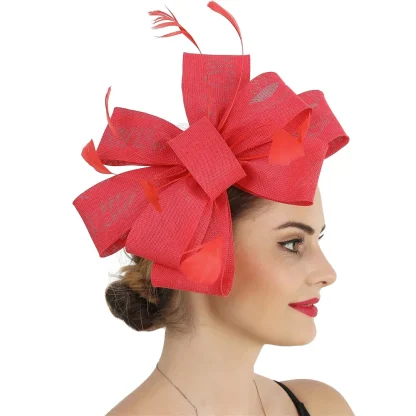 Big Ribbon Style Sinamay Fascinator - Image 2