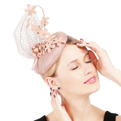 Exquisite Floral Net Fascinator - Image 4
