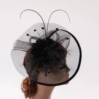 Stylish Feather Headpiece Fascinator - Image 2