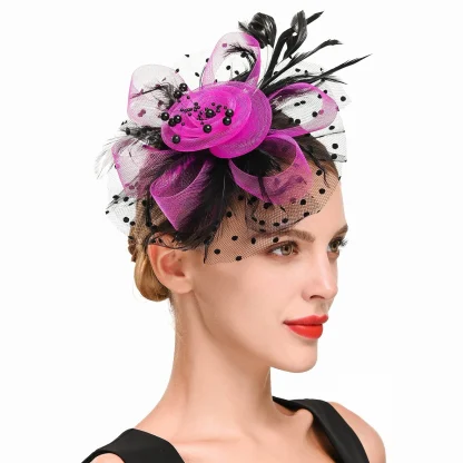 Feather Net Party Fascinators - Image 2