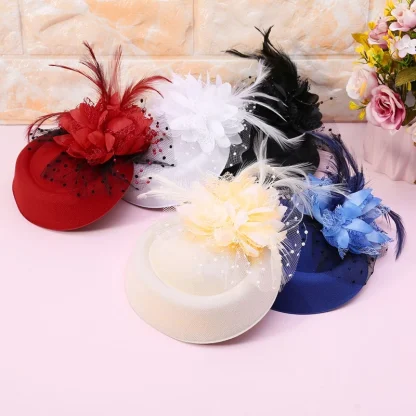 Elegant Mesh Veil Flower Fascinator - Image 4