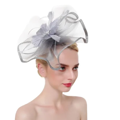 Elegant Large Feather Fascinator - Image 2