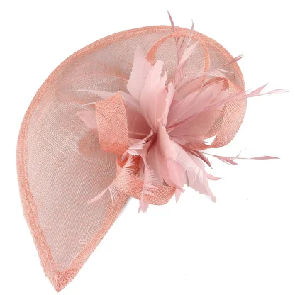 Feather Flower Mesh Fascinator - Image 4