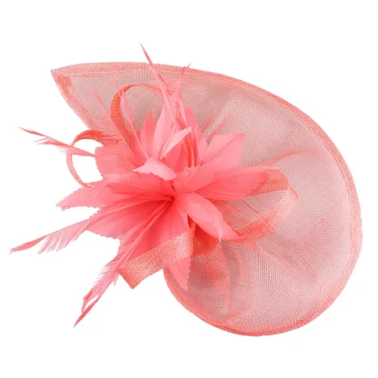 Feather Flower Mesh Fascinator - Image 3