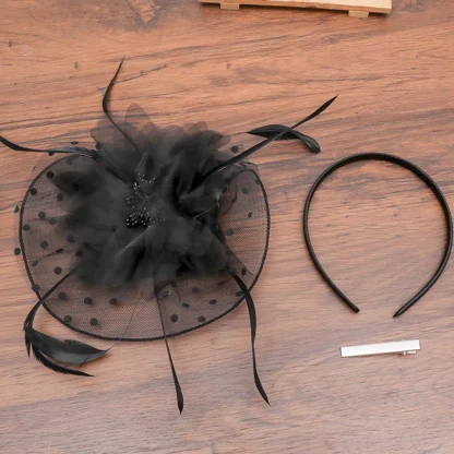Vintage-Style Feather Hat Fascinator - Image 5