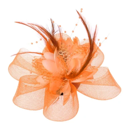 Stylish Feather and Bead Fascinator - Image 2