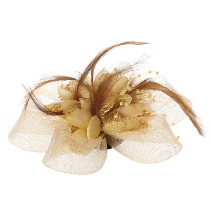 Stylish Feather and Bead Fascinator - Image 3