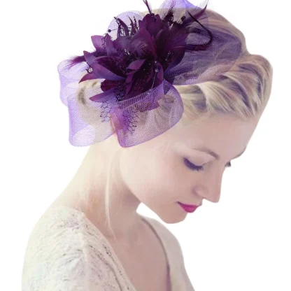 Stylish Feather and Bead Fascinator - Image 7