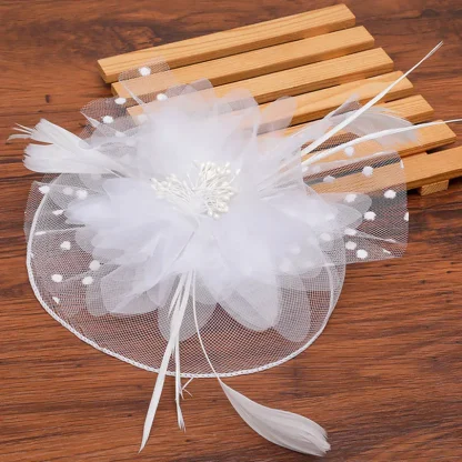Vintage-Style Feather Hat Fascinator - Image 2