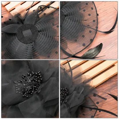 Vintage-Style Feather Hat Fascinator - Image 6