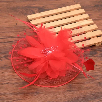 Vintage-Style Feather Hat Fascinator - Image 3
