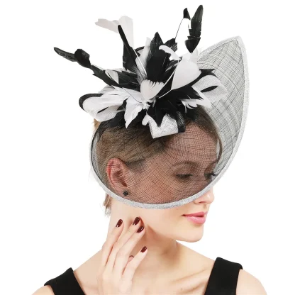 Luxe Floral Mesh Fascinator - Image 4