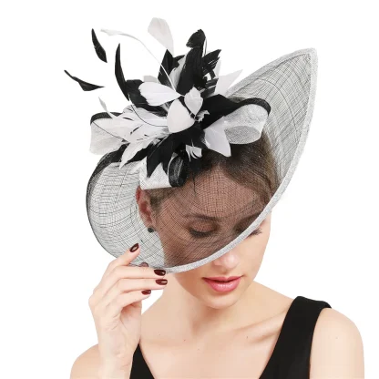 Luxe Floral Mesh Fascinator - Image 3