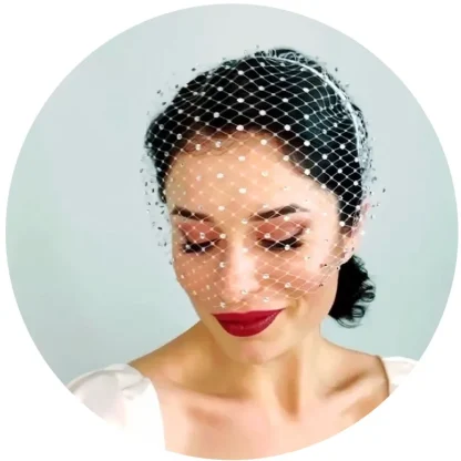 Elegant Net Face Mask Fascinator - Image 5