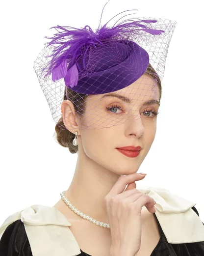 Feathered Bridal Hair Fascinator - Image 5