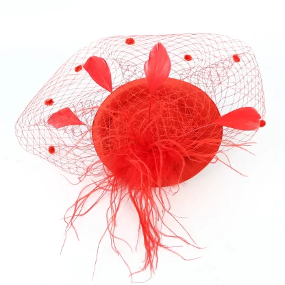 Feathered Bridal Hair Fascinator - Image 7
