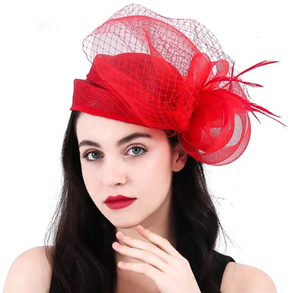 Graceful Feather and Veil Fascinator