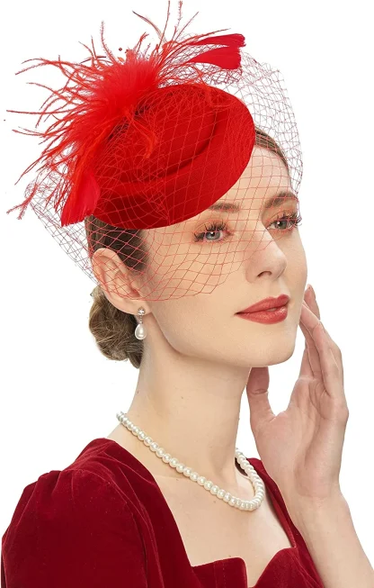 Feathered Bridal Hair Fascinator - Image 6