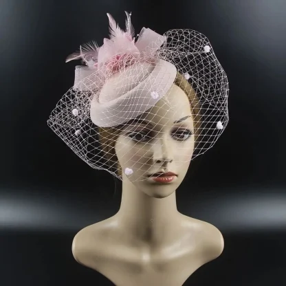 Floral Mesh Clip Fascinator - Image 6