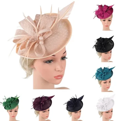 Mesh Feather Headband Fascinator - Image 7