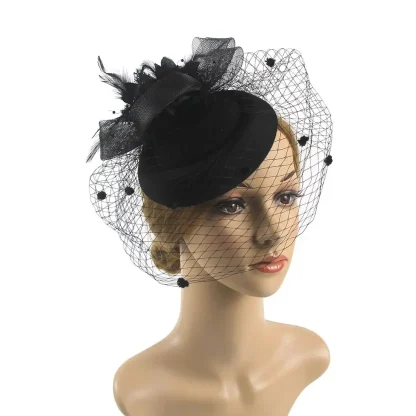 Floral Mesh Clip Fascinator - Image 2
