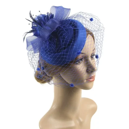 Floral Mesh Clip Fascinator - Image 3