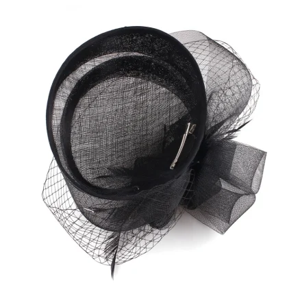 Graceful Feather and Veil Fascinator - Image 5