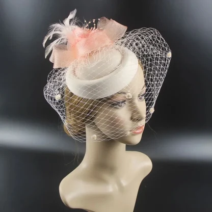 Floral Mesh Clip Fascinator - Image 4