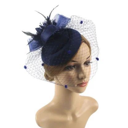 Floral Mesh Clip Fascinator - Image 5