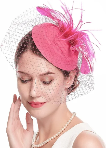 Feathered Bridal Hair Fascinator - Image 2