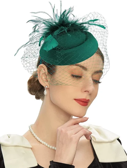 Feathered Bridal Hair Fascinator - Image 3