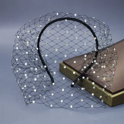 Elegant Net Face Mask Fascinator - Image 3