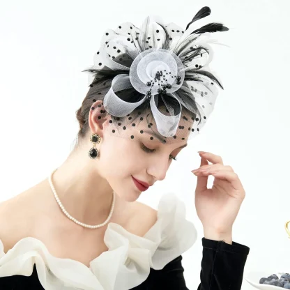 Graceful Mesh Veil Fascinator - Image 3