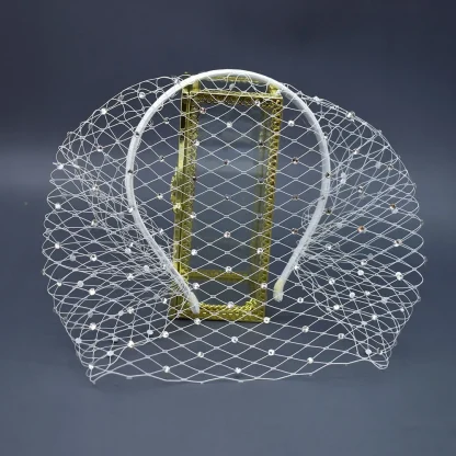 Elegant Net Face Mask Fascinator - Image 2