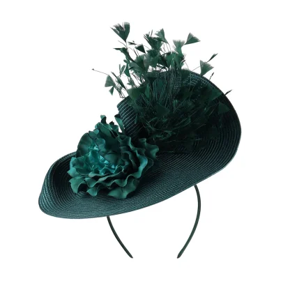 Straw Hat Feather Fascinator - Image 4