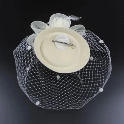 Floral Mesh Clip Fascinator - Image 7